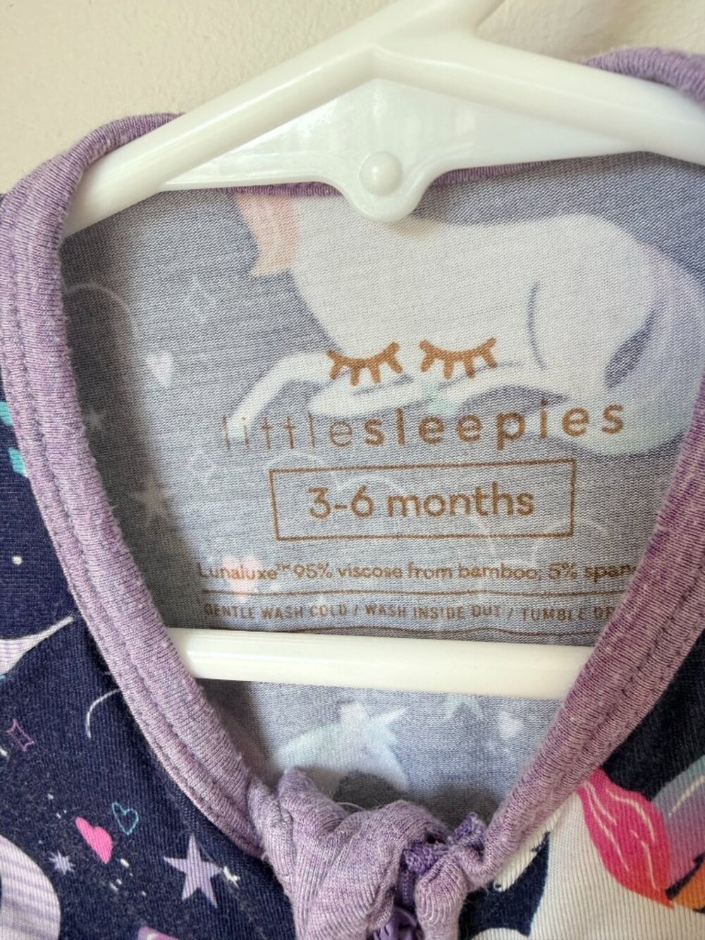 Little Sleepies Magical Skies Bamboo Shorty Romper – 3–6 Months - Picture 2 of 3